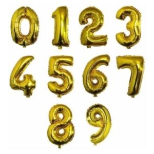 Globo de número dorado 32"
