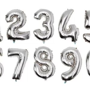 Globo de números plateados 40"