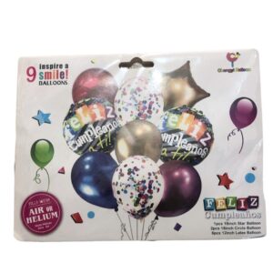 Set globos De Feliz Cumpleaños x9 (21742)