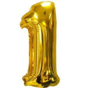 Globo Número 1 de 16" dorado
