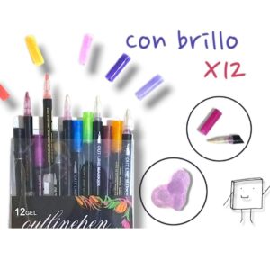 Marcadores c/brillo x12pcs