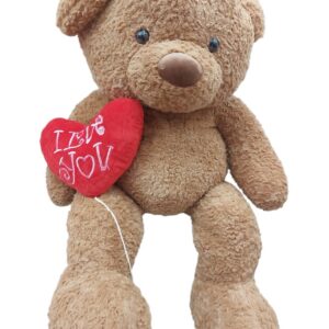 OSO CON GLOBO CORAZON I LOVE YOU MARRON 130CM
